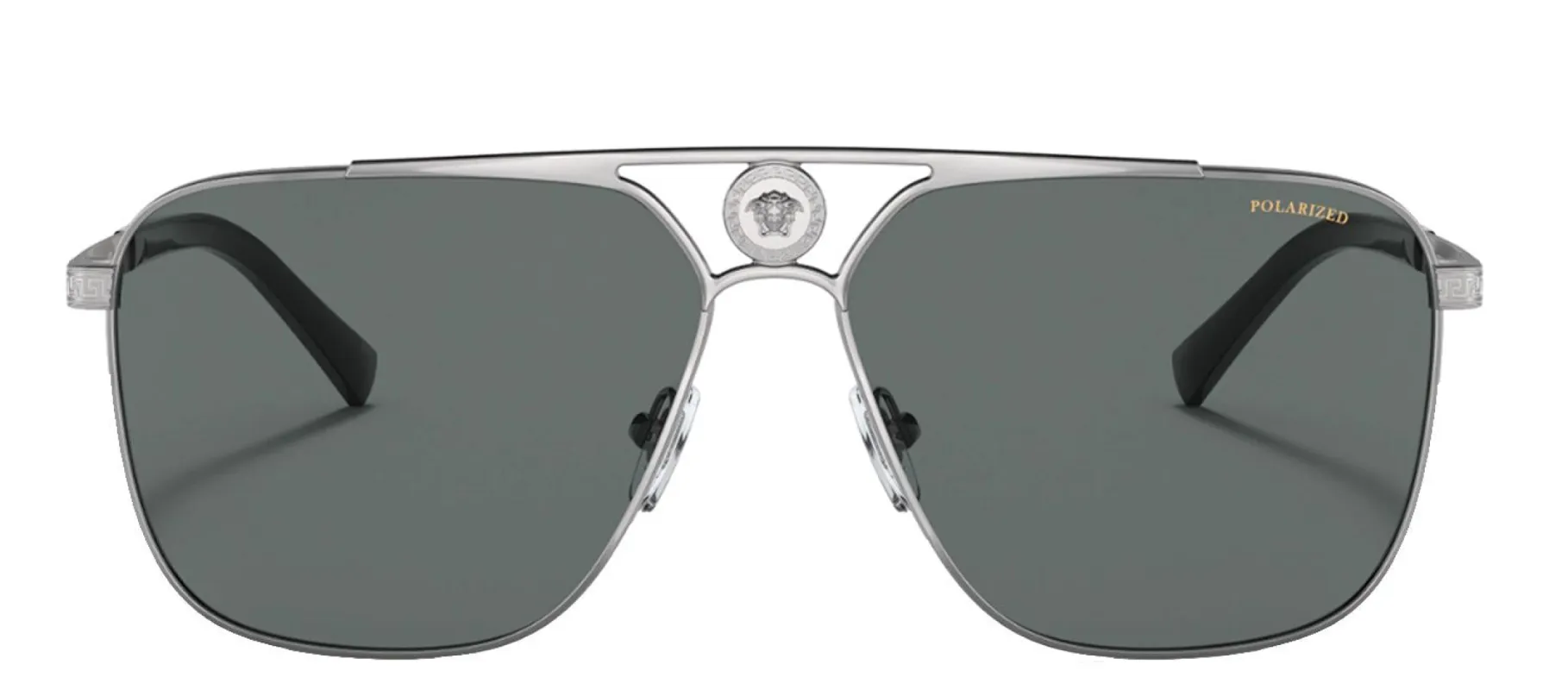 Versace VE 2238 100181 Rectangle Metal Gunmetal Sunglasses with Grey Polarized Lens sold by Gaffos