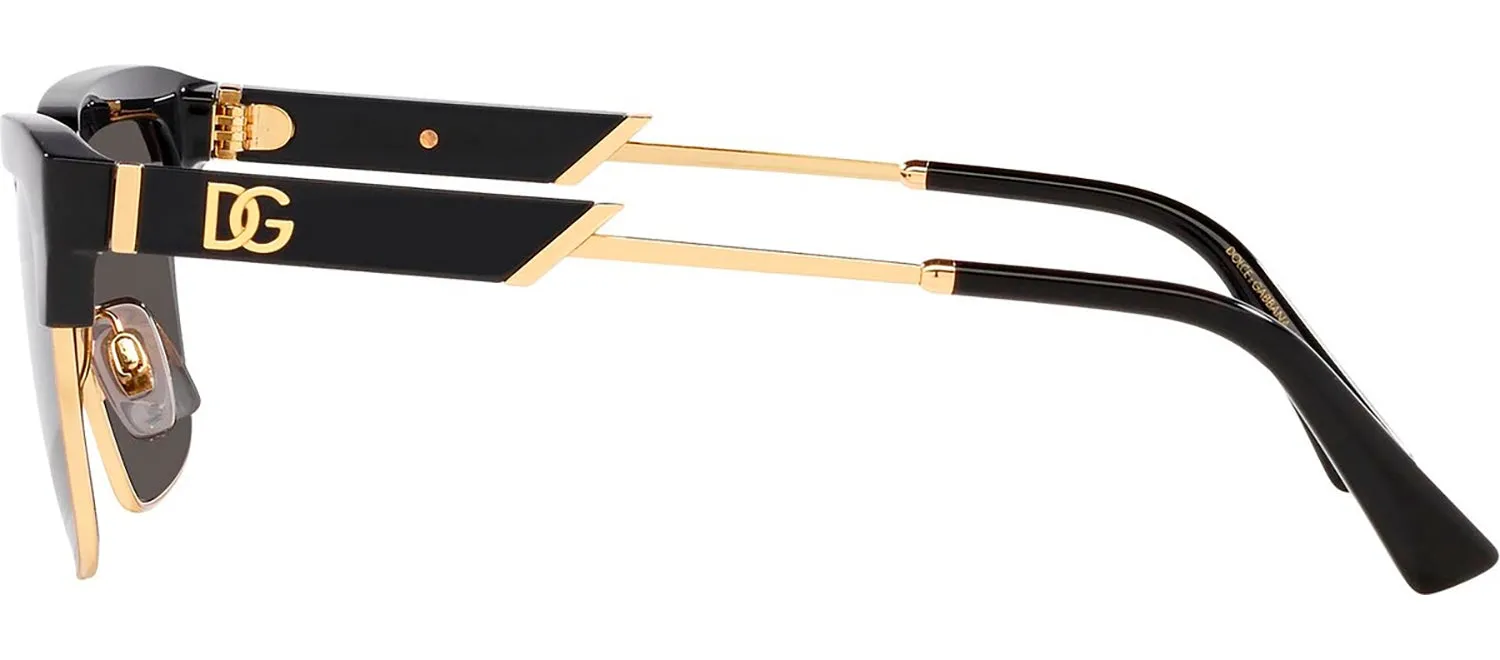 Dolce & Gabbana DG 6185 501/87 Square Metal Black Sunglasses with Grey Lens sold by Gaffos product image thumbnail 3