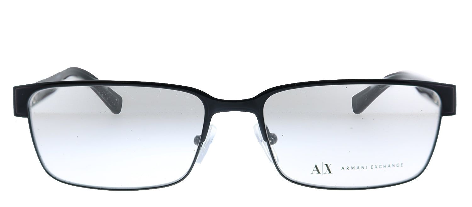 Armani Exchange AX 1017 6000 Rectangle Metal Black Eyeglasses with Demo Lens sold by Gaffos