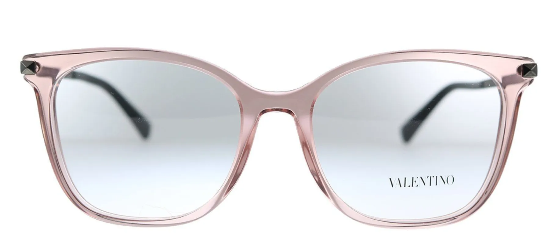 Valentino VA 3048 5155 Square Plastic Transparent Pink Eyeglasses with Logo Stamped Demo Lens sold by Gaffos