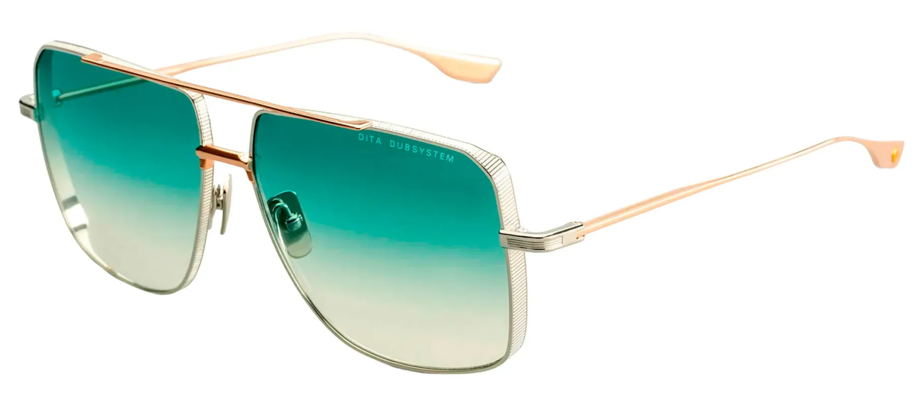 Dita DUBSYSTEM DT DTS157 A-03 Oversized Metal Silver Sunglasses with Green Gradient Lens sold by Gaffos