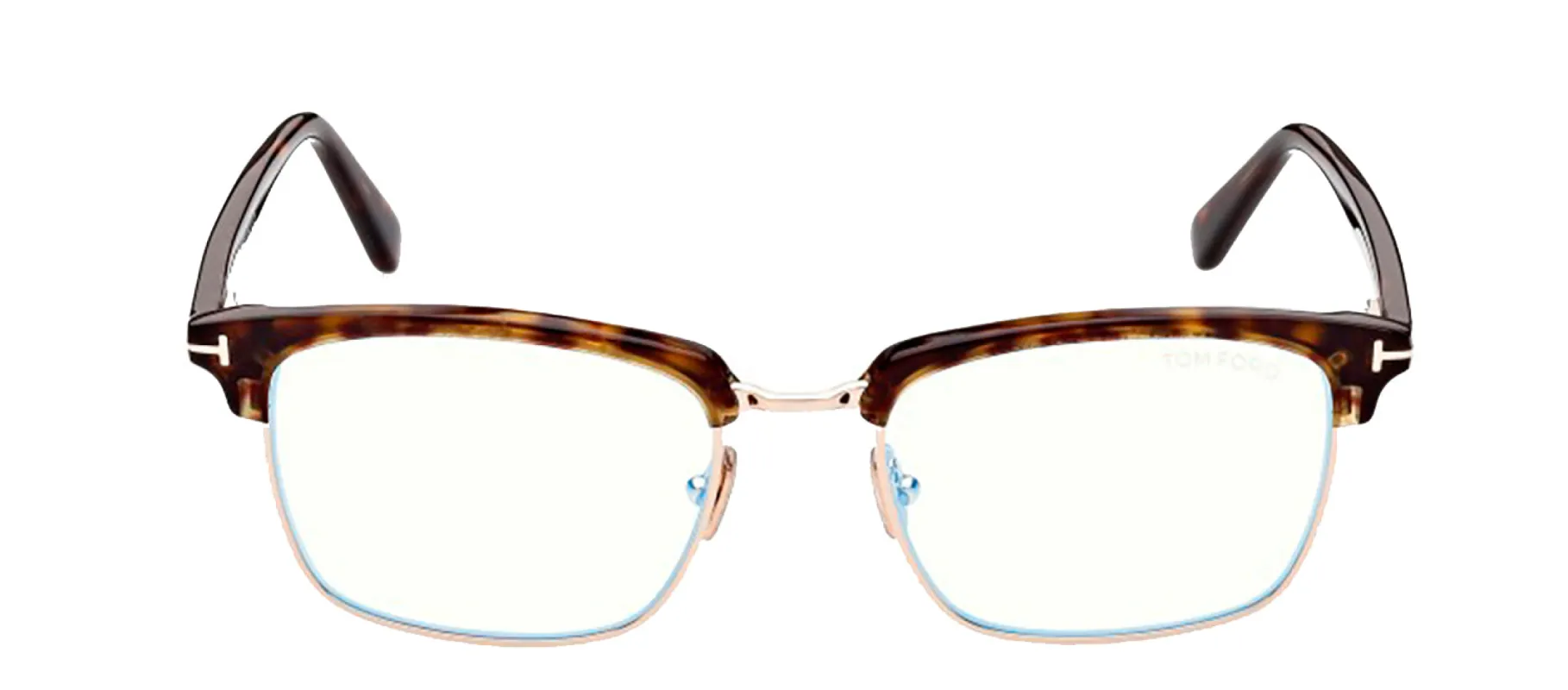 Tom Ford FT 5801-B 052 Square Metal Havana Eyeglasses with Clear Lens sold by Gaffos