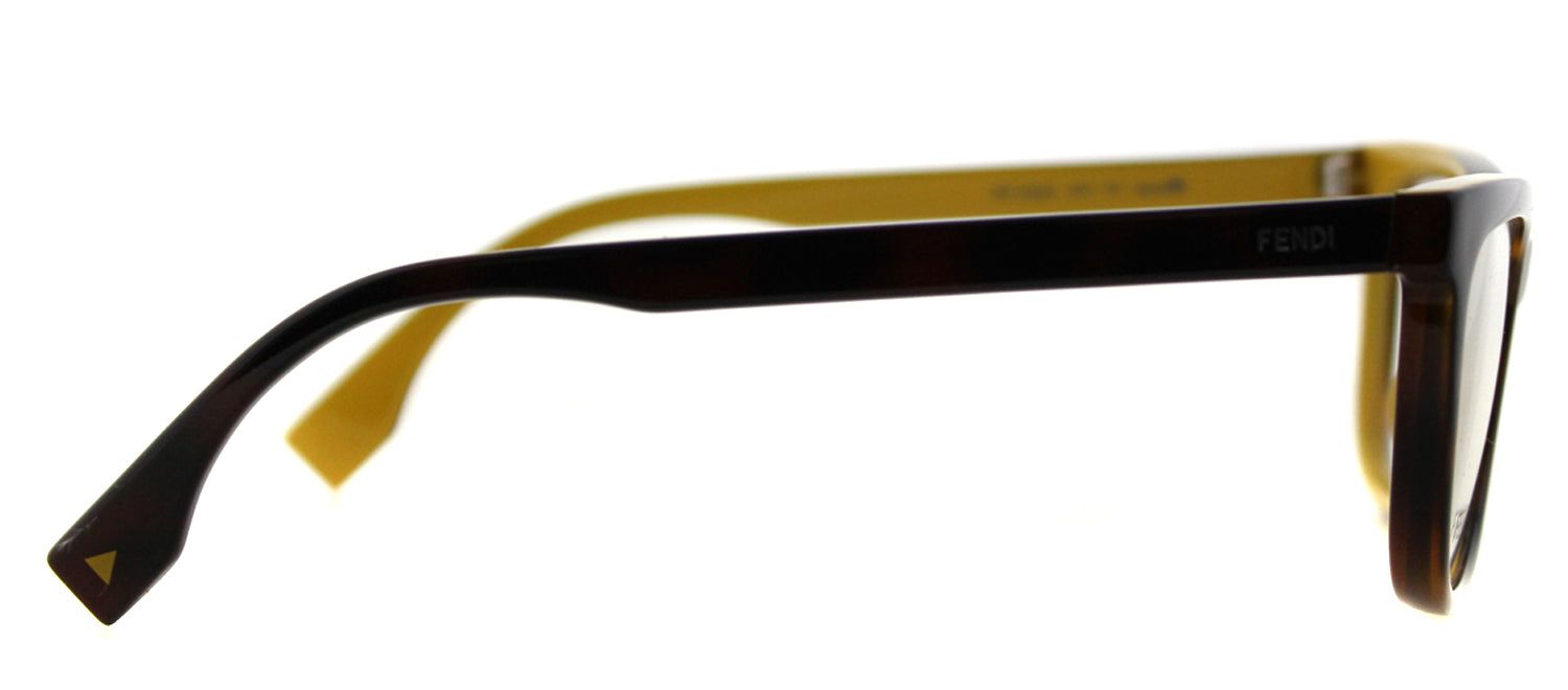 Fendi FF 0122 MFR Rectangle Plastic Tortoise/ Havana Eyeglasses with Demo Lens with Logo Print sold by Gaffos product image thumbnail 4