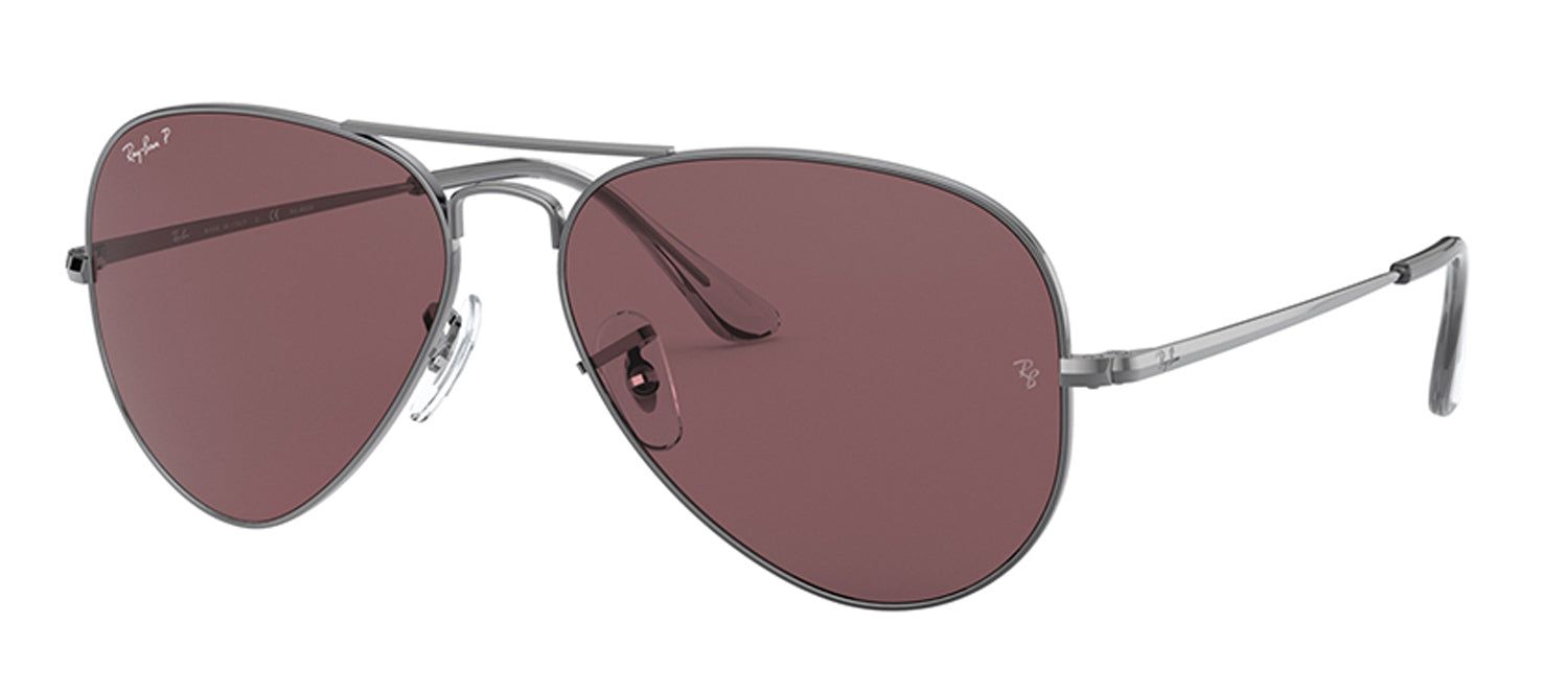 Ray-Ban RB 3689 004/AF Pilot Metal Polished Grey Sunglasses with Violet Lens sold by Gaffos product image thumbnail 2