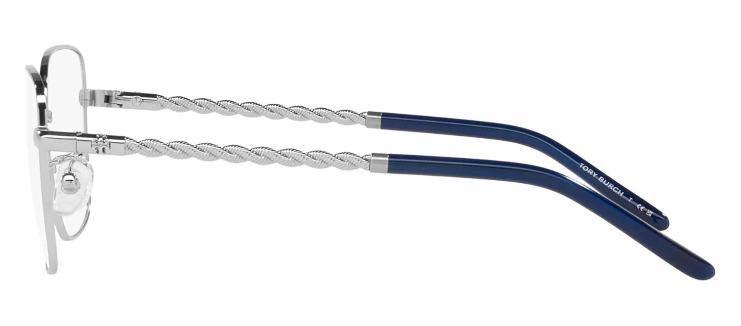 Tory Burch TY 1077 3161 Square Metal Silver Eyeglasses with Logo Stamped Demo Lenses sold by Gaffos product image thumbnail 3