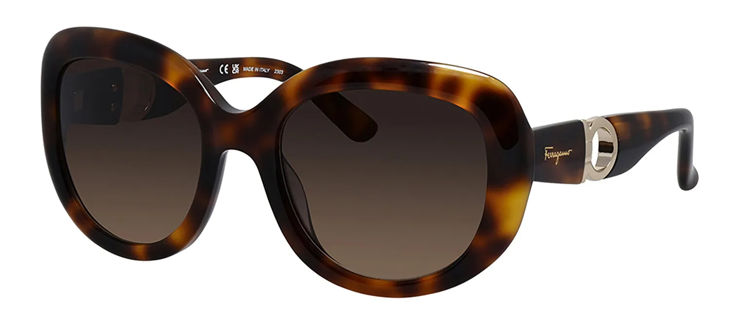 Salvatore Ferragamo SF 727S 214 Round Plastic Tortoise Sunglasses with Brown Lens sold by Gaffos product image thumbnail 2