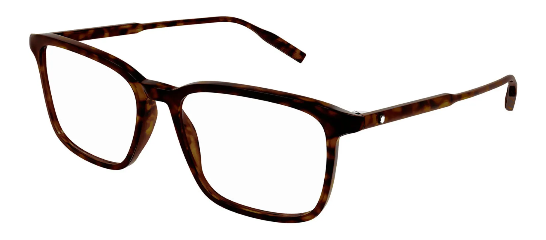 Montblanc MB 0197O 002 Rectangle Plastic Havana Eyeglasses with Logo Stamped Demo Lenses sold by Gaffos
