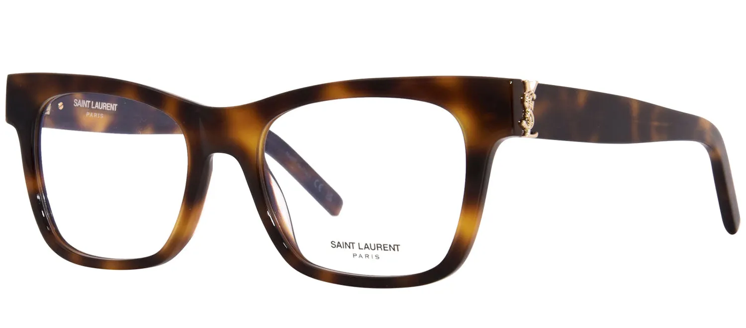 Saint Laurent MONOGRAM SL M118O 002 Square Plastic Havana Eyeglasses with Logo Stamped Demo Lenses sold by Gaffos product image thumbnail 2