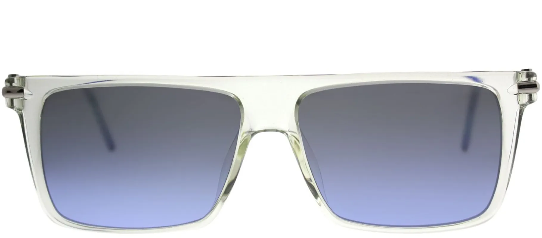 Marc Jacobs MARC 46 TMD Rectangle Plastic Clear Sunglasses with Blue Mirror Lens made by Gaffos
