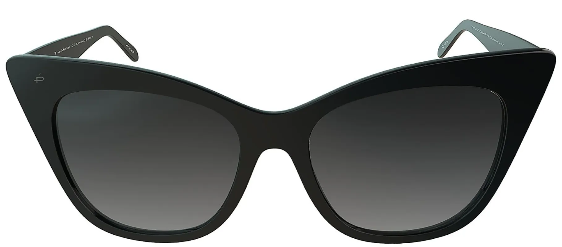 Privé Revaux The Mister Cat-Eye Plastic Black Sunglasses with Grey Gradient Polarized Lens made by Gaffos