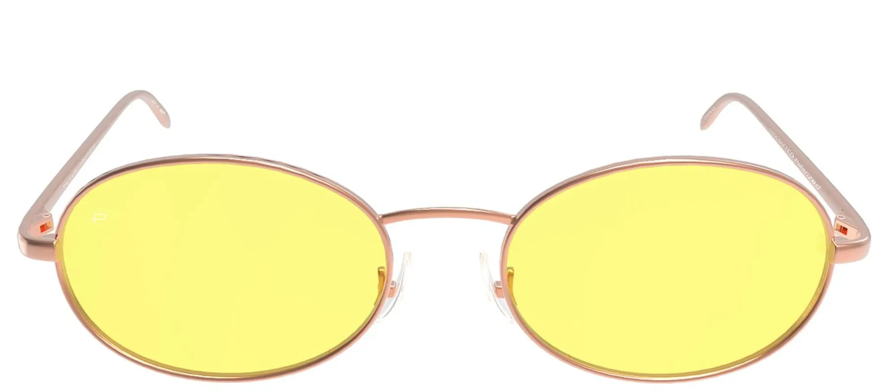 Privé Revaux The Candy Oval Metal Gold Sunglasses with Yellow Polarized Lens made by Gaffos