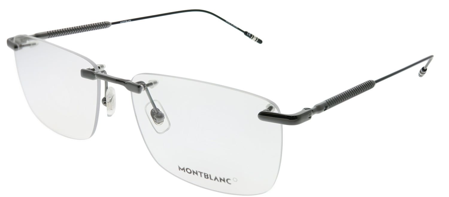 Montblanc Established MB 0049O 004 Rimless Metal Ruthenium/ Gunmetal Eyeglasses with Demo Lens sold by Gaffos product image thumbnail 2