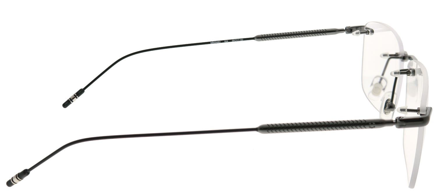 Montblanc Established MB 0049O 004 Rimless Metal Ruthenium/ Gunmetal Eyeglasses with Demo Lens sold by Gaffos product image thumbnail 3