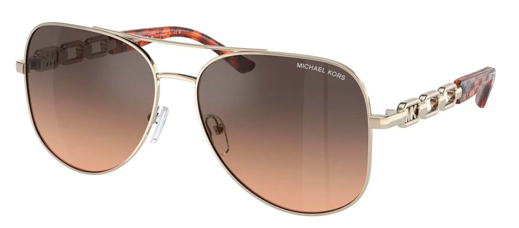 Michael Kors MK 1121 1014K0 Aviator Metal Gold Sunglasses with Brown Gradient Lens sold by Gaffos