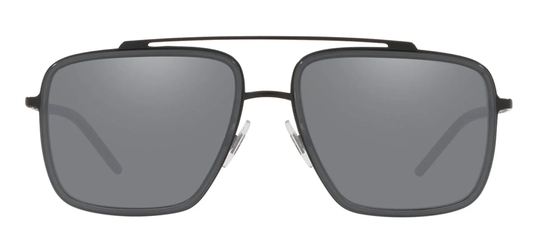 Dolce & Gabbana DG 2220 11066G Square Metal Grey Sunglasses with Grey Mirror Lens sold by Gaffos