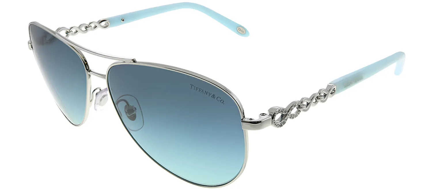 Tiffany & Co. TF 3049B 60019S Aviator Metal Silver Sunglasses with Blue Gradient Lens sold by Gaffos product image thumbnail 2