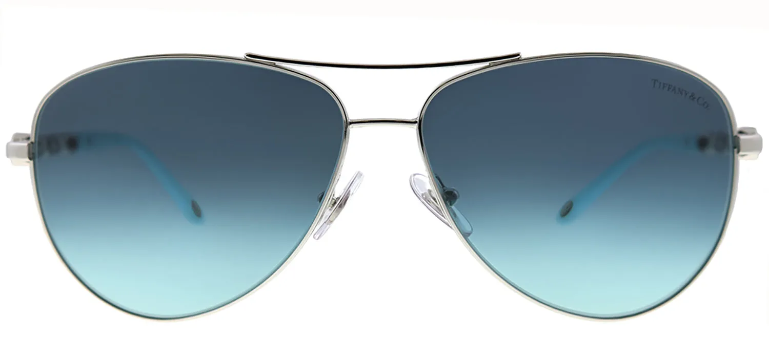 Tiffany & Co. TF 3049B 60019S Aviator Metal Silver Sunglasses with Blue Gradient Lens sold by Gaffos