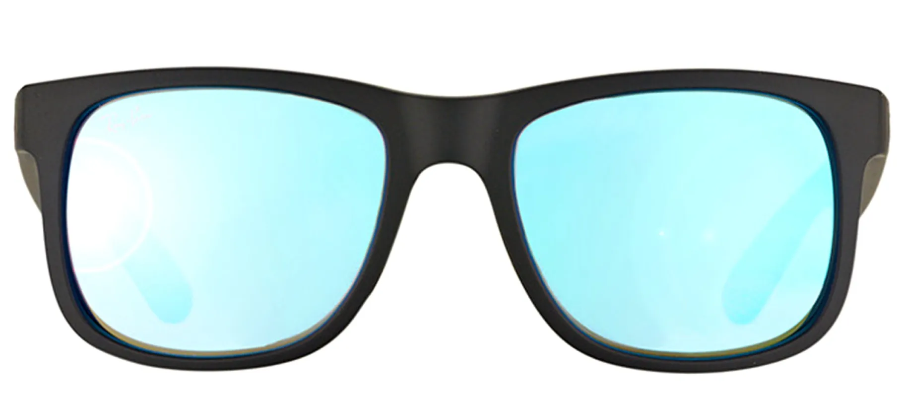 Ray-Ban Justin RB 4165 622/55 Square Rubber Black Sunglasses with Blue Mirror Lens sold by Gaffos