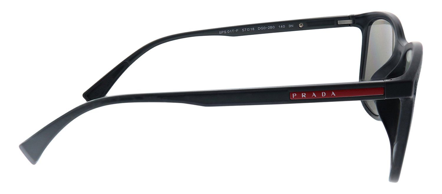 Prada Linea Rossa PS 01TSF DG02B0 Rectangle Plastic Black Sunglasses with Grey Mirror Lens sold by Gaffos product image thumbnail 3