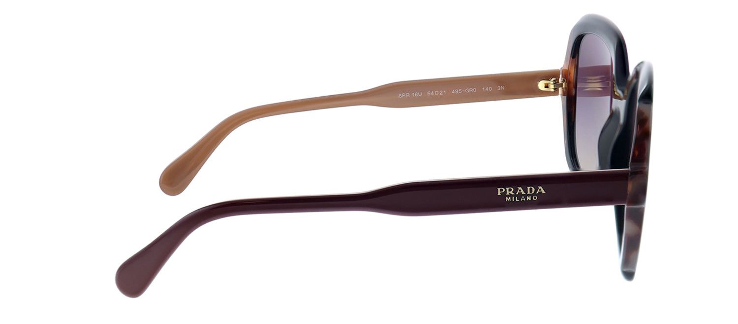 Prada PR 16US 495GR0 Square Plastic Black Sunglasses with Pink Gradient Lens sold by Gaffos product image thumbnail 3