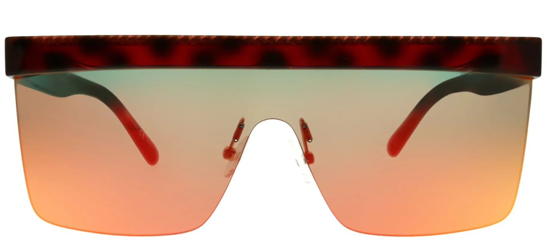 Stella McCartney SC 0148S 002 Shield Plastic Tortoise/ Havana Sunglasses with Red Mirror Lens sold by Gaffos