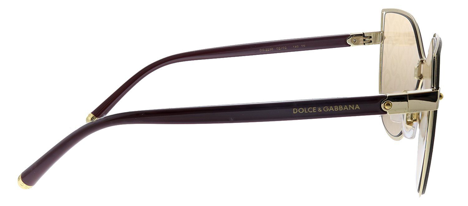 Dolce & Gabbana DG 2236 02/02 Butterfly Metal Gold Sunglasses with Brown Mirror Lens sold by Gaffos product image thumbnail 3