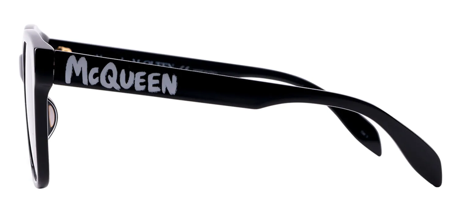 Alexander McQueen AM 0331S 001 Rectangle Plastic Black Sunglasses with Grey Gradient Lens sold by Gaffos product image thumbnail 3