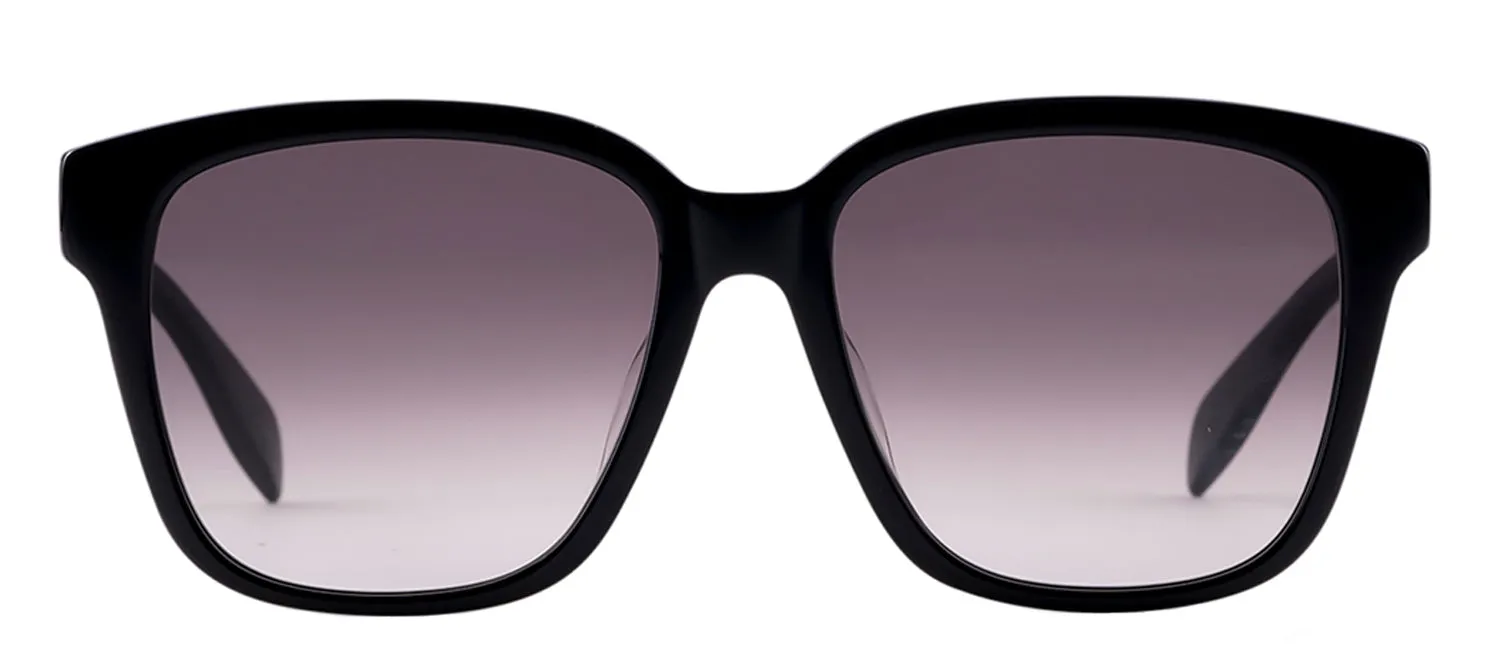 Alexander McQueen AM 0331S 001 Rectangle Plastic Black Sunglasses with Grey Gradient Lens sold by Gaffos