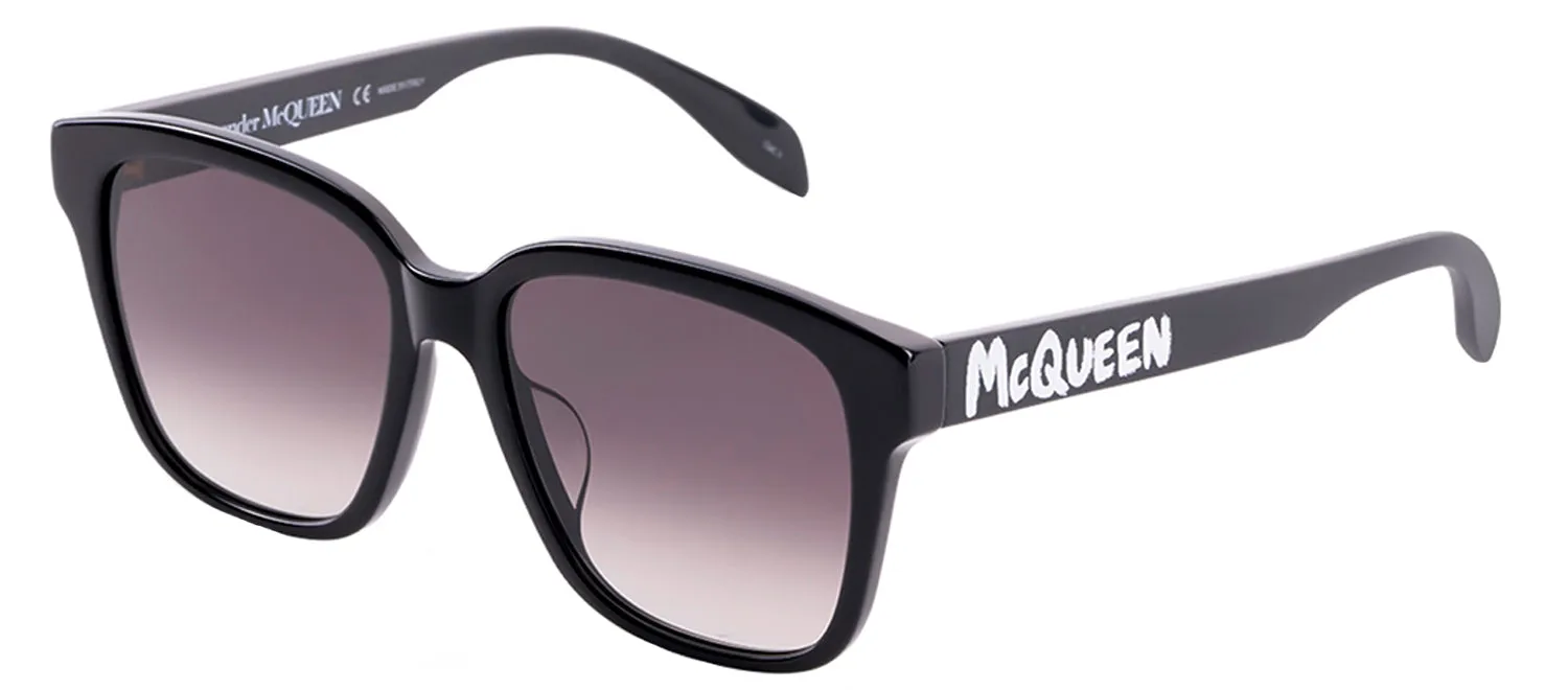 Alexander McQueen AM 0331S 001 Rectangle Plastic Black Sunglasses with Grey Gradient Lens sold by Gaffos product image thumbnail 2