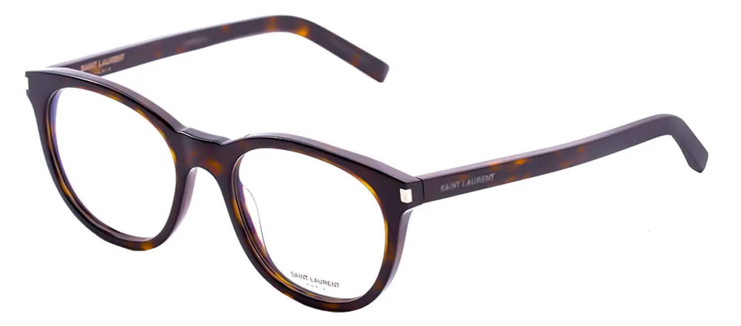 Saint Laurent SL 471O 2 Round Plastic Havana Eyeglasses with Logo Stamped Demo Lenses sold by Gaffos product image thumbnail 2