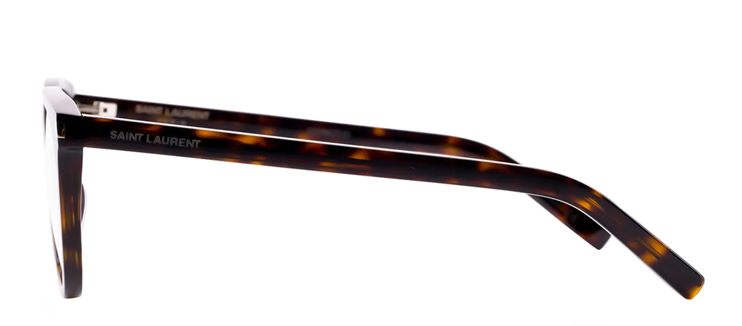 Saint Laurent SL 471O 2 Round Plastic Havana Eyeglasses with Logo Stamped Demo Lenses sold by Gaffos product image thumbnail 3