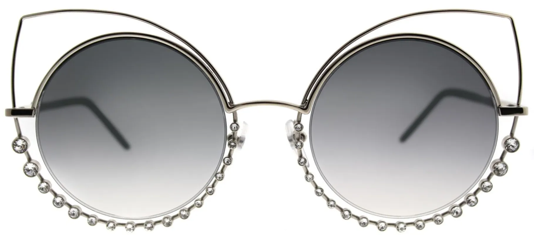 Marc Jacobs Marc 16 EEI Cat-Eye Metal Gold Sunglasses with Silver Mirror Lens made by Gaffos