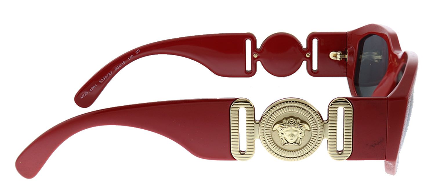 Versace VE 4361 533087 Geometric Plastic Red Sunglasses with Grey Lens sold by Gaffos product image thumbnail 3