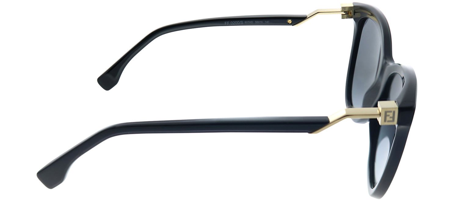 Fendi FF 0200 807 HD Cat-Eye Plastic Black Sunglasses with Grey Gradient Lens sold by Gaffos product image thumbnail 3