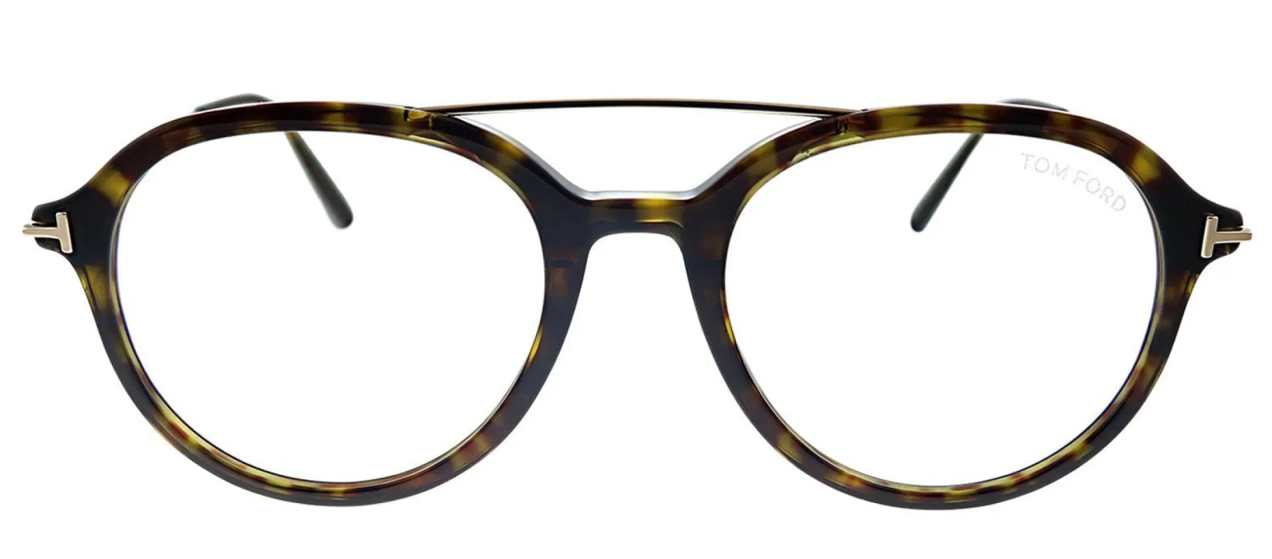 Tom Ford Blue Block FT 5609-B 052 Round Plastic Havana Eyeglasses with Demo Lens sold by Gaffos