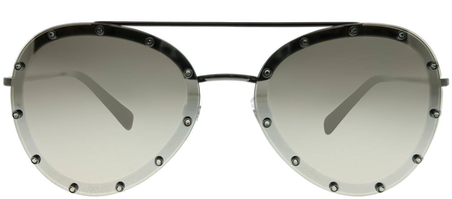 Valentino VA 2013 30056G Aviator Metal Ruthenium/ Gunmetal Sunglasses with Silver Mirror Lens sold by Gaffos