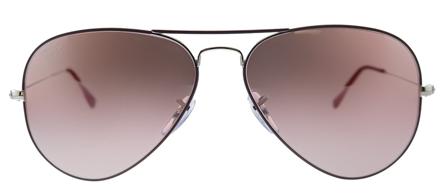 Ray-Ban RB 3025 9155AI Aviator Metal Burgundy Sunglasses with Purple Mirror Lens sold by Gaffos