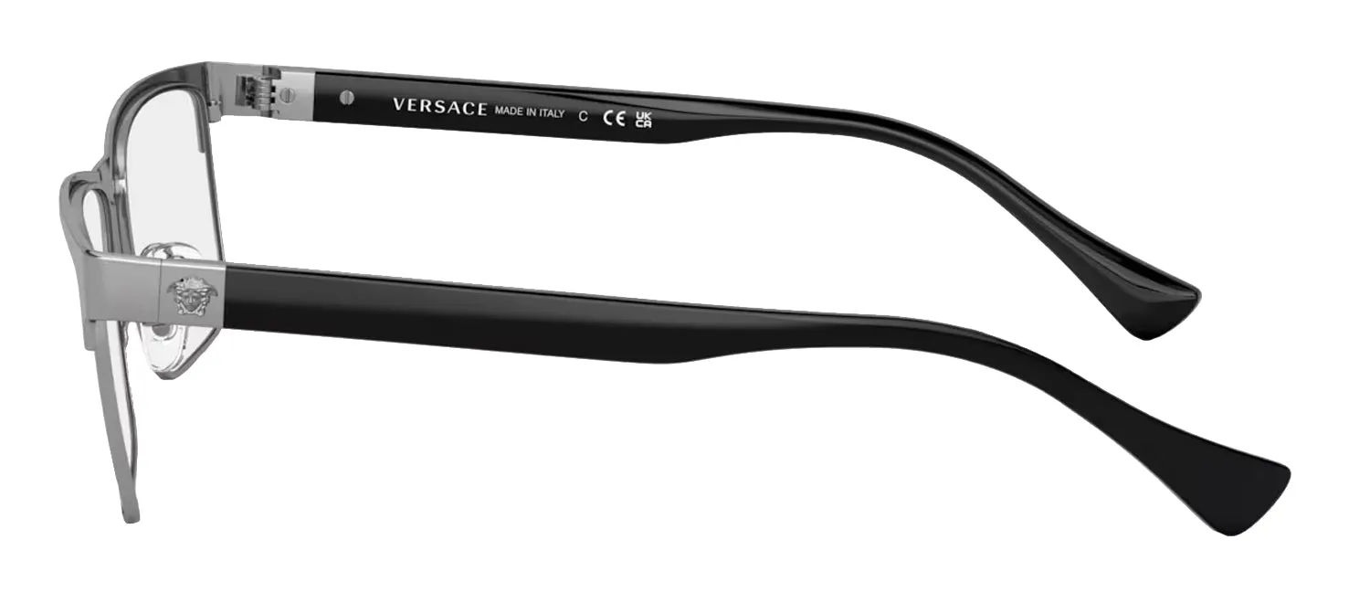 Versace VE 1285 1001 Rectangle Metal Gunmetal Eyeglasses with Logo Stamped Demo Lenses sold by Gaffos product image thumbnail 3