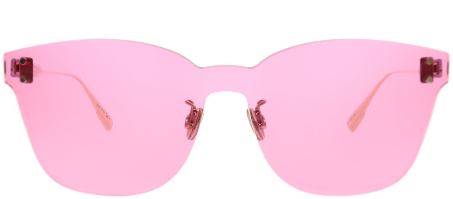 Dior CD ColorQuake2 MU1 U1 Rectangle Plastic Pink Sunglasses with Pink Lens sold by Gaffos
