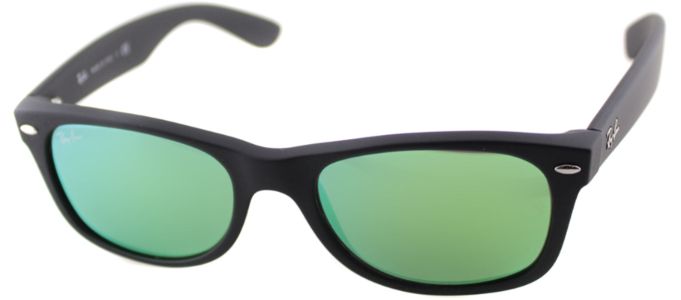 Ray-Ban RB 2132 622/19 Wayfarer Plastic Black Sunglasses with Green Mirror Lens sold by Gaffos