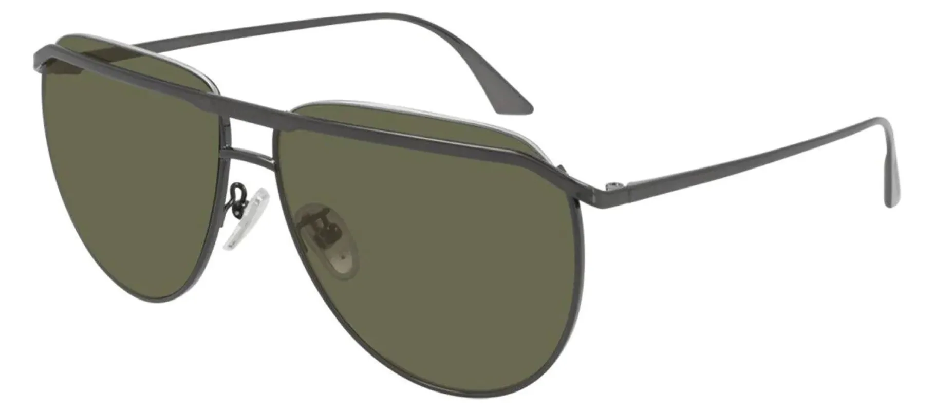 Balenciaga BB 0140S 003 Pilot Metal Grey Sunglasses with Green Lens sold by Gaffos