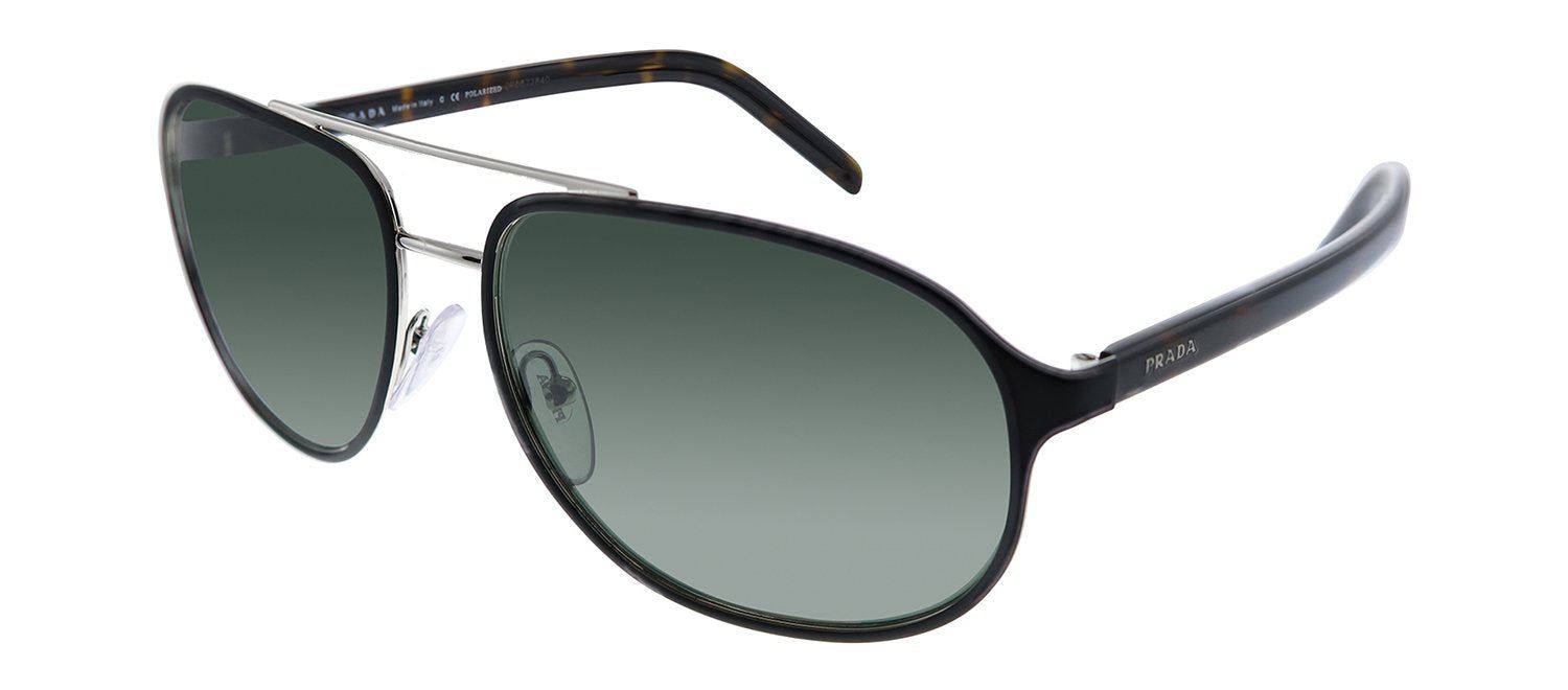 Prada PR 53XS 524736 Pillow Metal Black Sunglasses with Green Polarized Lens sold by Gaffos product image thumbnail 2