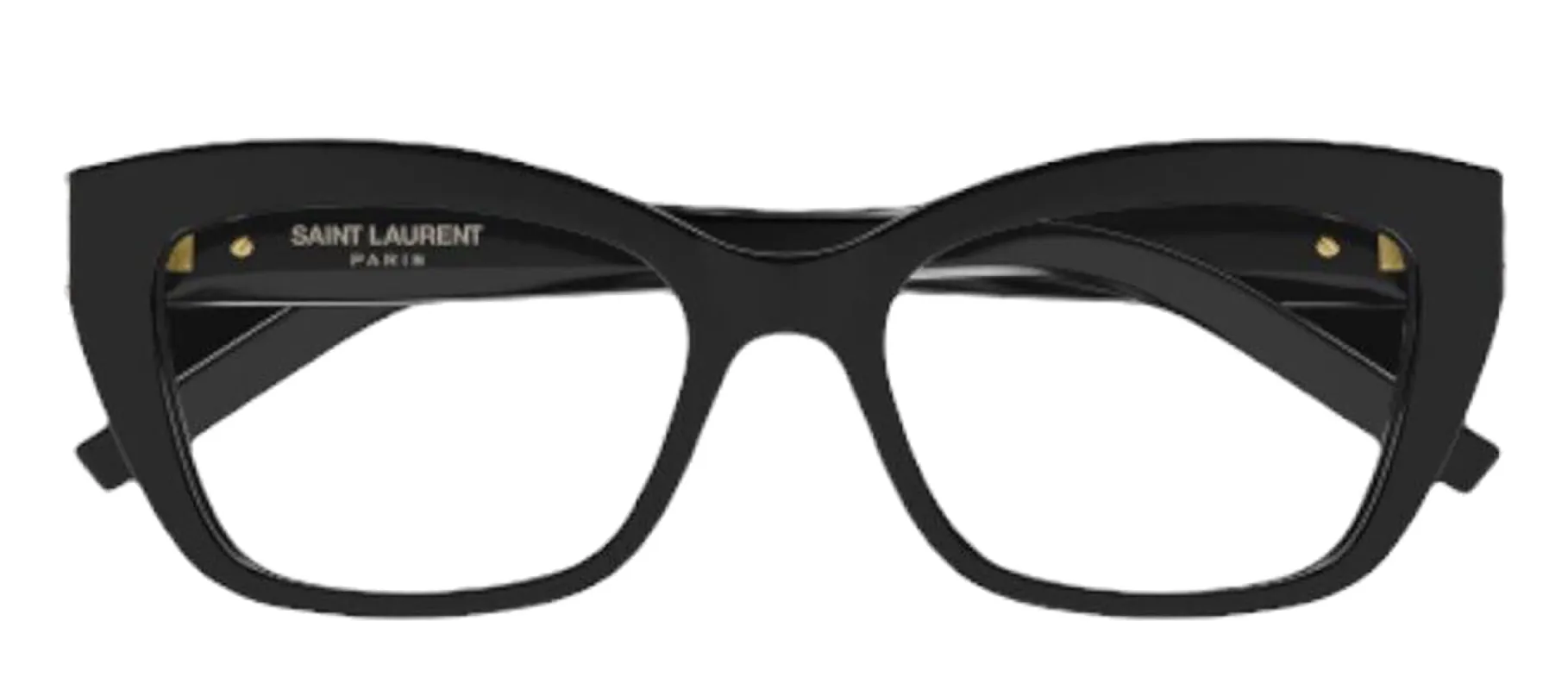 Saint Laurent MONOGRAM SL M117O 001 Cat-Eye Plastic Black Eyeglasses with Logo Stamped Demo Lenses sold by Gaffos