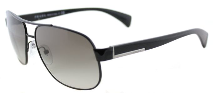 Prada PR 52PS 7AX0A7 Fashion Metal Black Sunglasses with Grey Gradient Lens sold by Gaffos