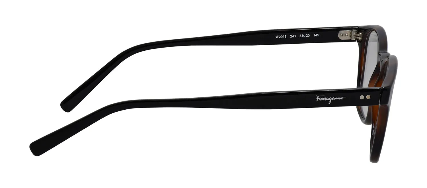 Salvatore Ferragamo SF 2913 241 Square Plastic Tortoise/Black Eyeglasses with Logo Stamped Demo Lenses sold by Gaffos product image thumbnail 3