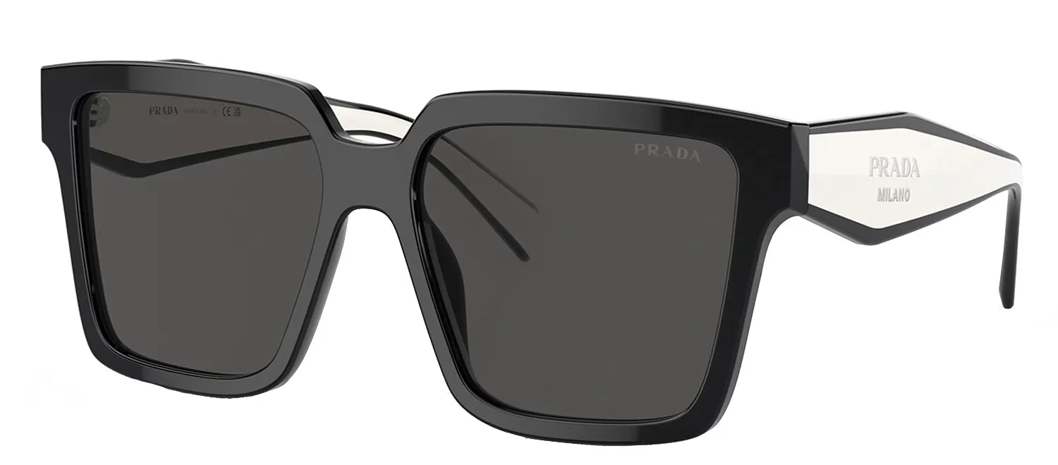 Prada PR 24ZS 1AB5S0 Square Plastic Black Sunglasses with Grey Lens sold by Gaffos product image thumbnail 2