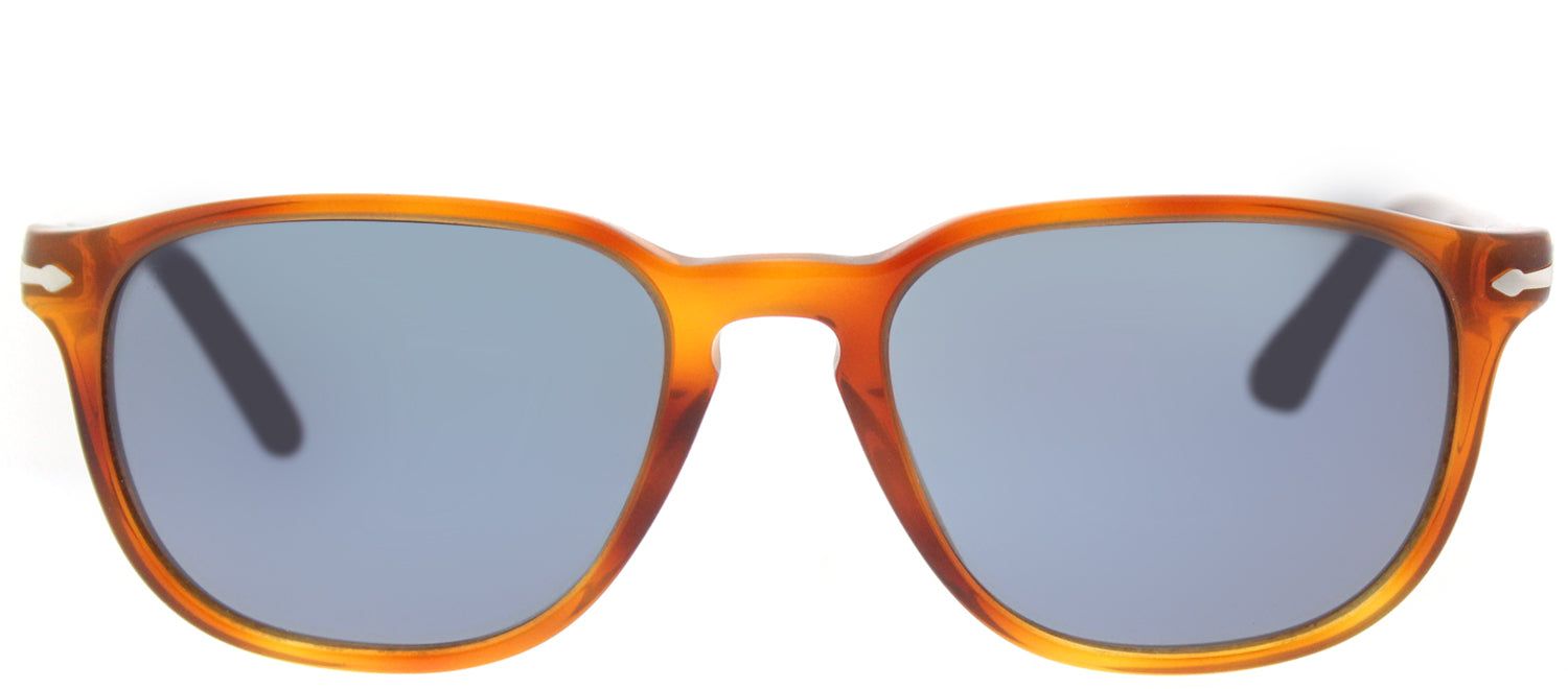 Persol PO 3019 96/56 Square Plastic Brown Sunglasses with Crystal Blue Lens sold by Gaffos