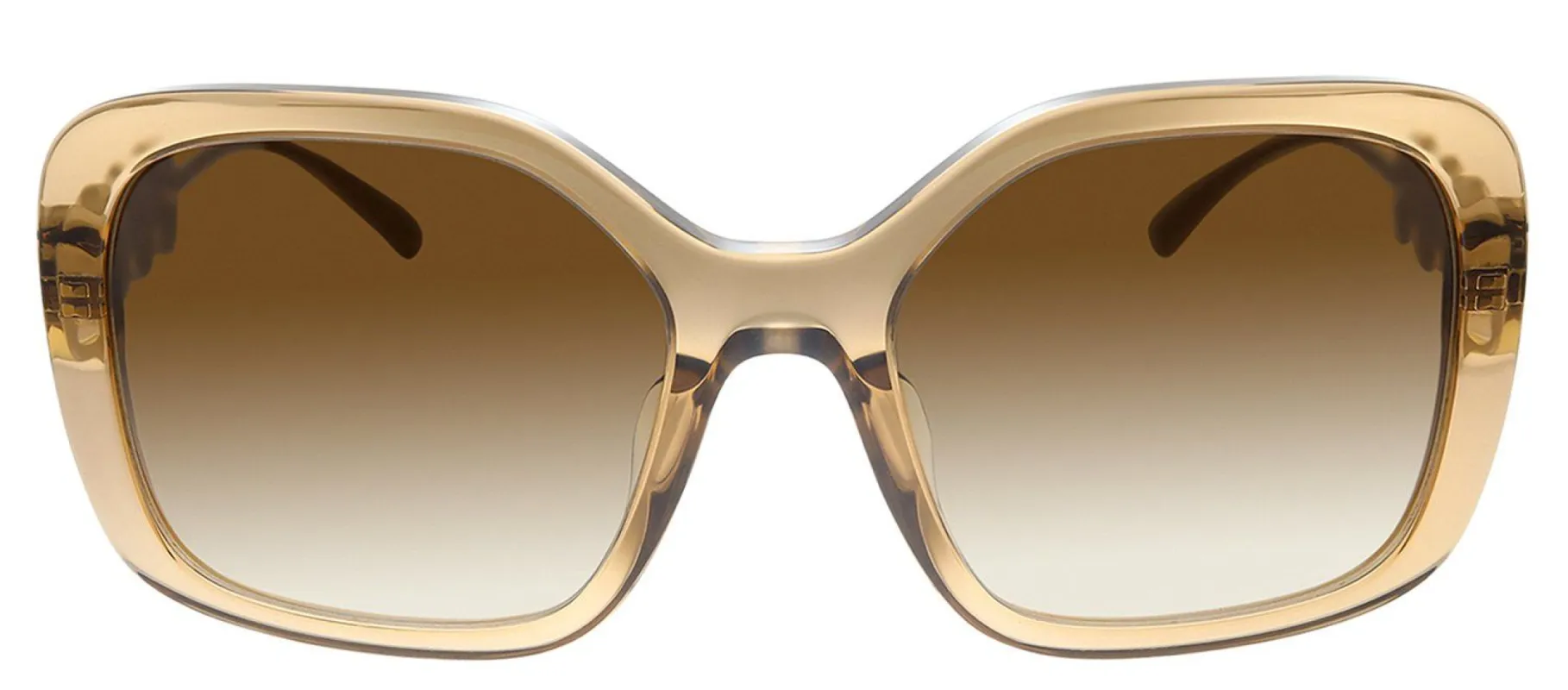Versace VE 4375F 767/13 Butterfly Plastic Transparent Brown Sunglasses with Brown Gradient Lens sold by Gaffos