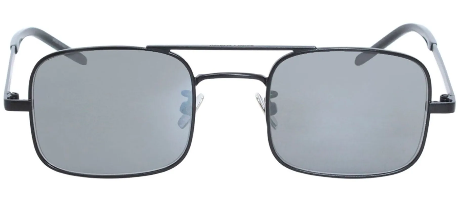 Saint Laurent SL 331 005 Square Metal Black Sunglasses with Silver Mirror Lens sold by Gaffos