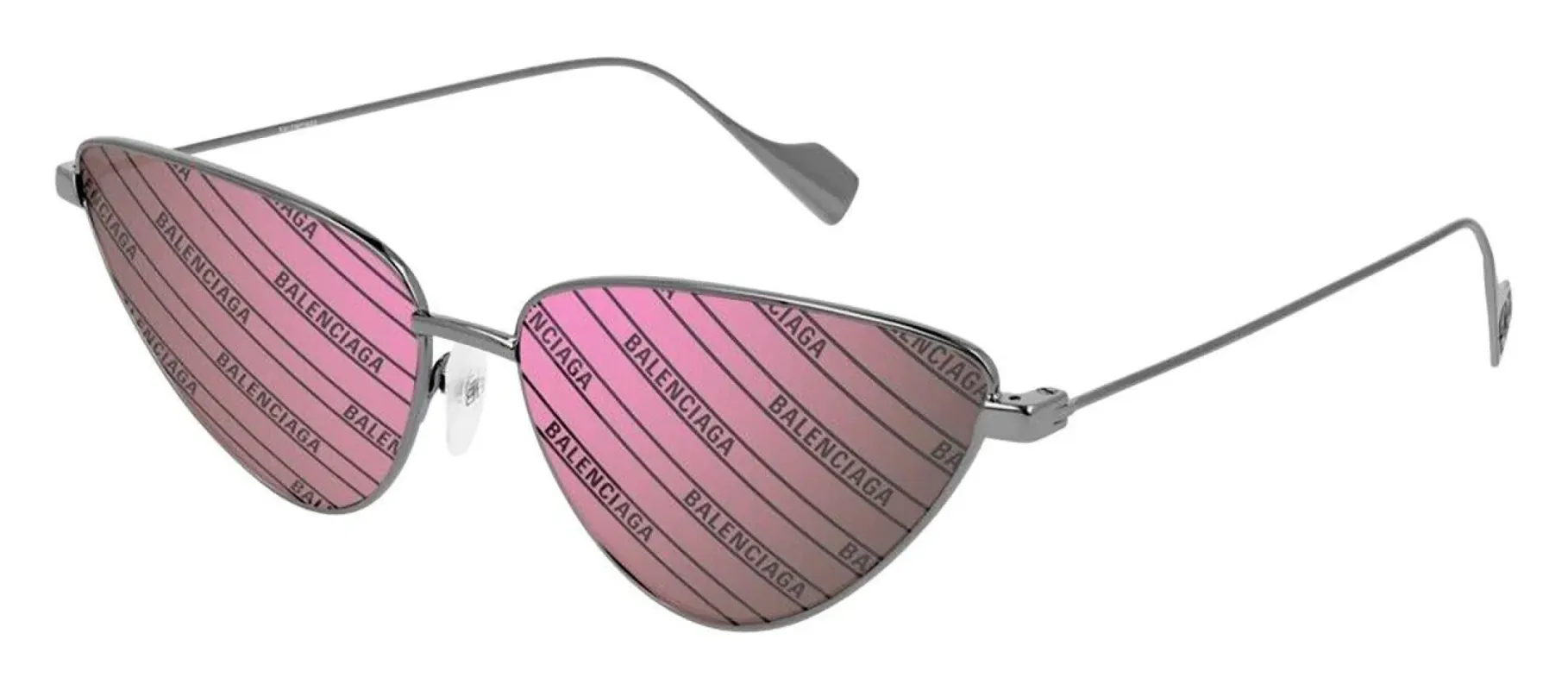 Balenciaga BB 0086S 006 Cat-Eye Metal Gunmetal Sunglasses with Pink Multi Treatment Lens sold by Gaffos